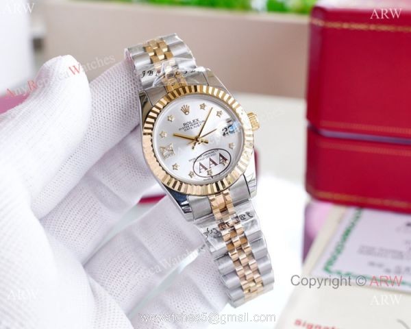 Clone Rolex Oyster Perpetual Datejust 31MM Watches Rose Gold 4