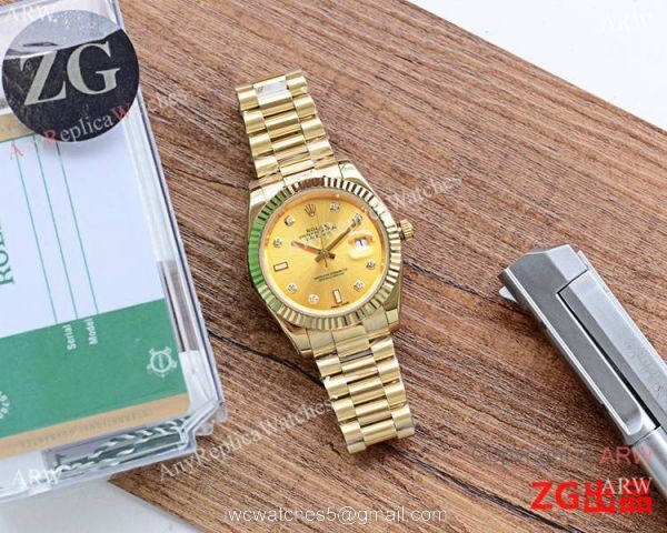 Fake Presidential Rolex Oyster Perpetual Datejust II All Gold Silver Dial 4