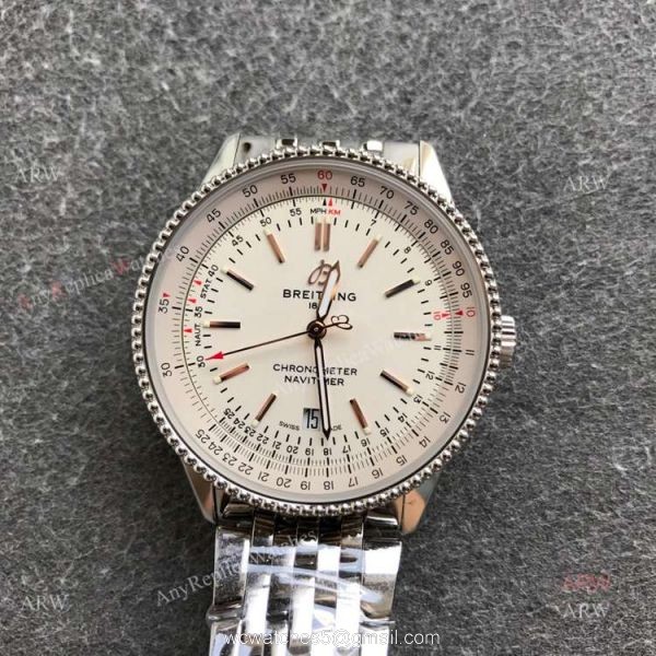 New Breitling Navitimer B01 White Dial Replica Watches 41mm 4