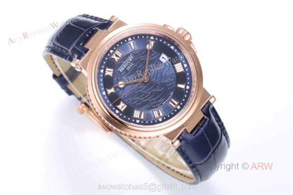 Swiss Replica Breguet Marine 5517 Blue Dial Watch For Men 4