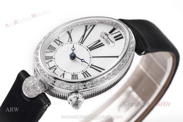 Replica Breguet Reine De Naples Watch White Roman Numberals With Diamond Bezel 4