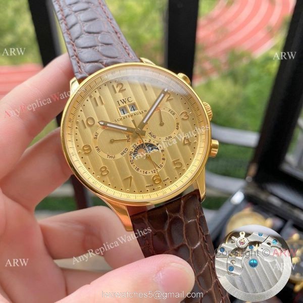 Wholesale Copy IWC Portuguese Moonphase Rose Gold Watches 4