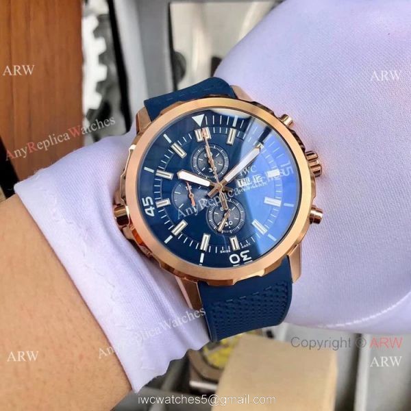 Fake IWC Schaffhausen Aquatimer 43mm Watches White Dial Rubber Strap 4