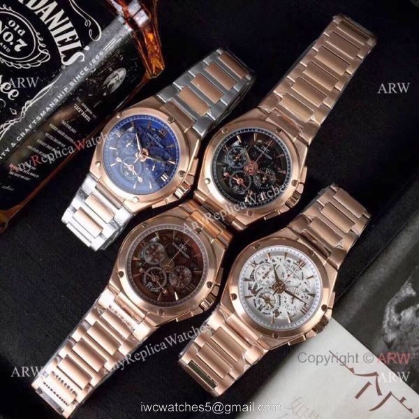 Fake IWC Aquatimer Chronograph Rose Gold Men Watches 42mm 4