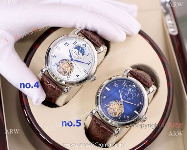 High Quality IWC Tourbillon Moonphase Blue and Gold Watches 4
