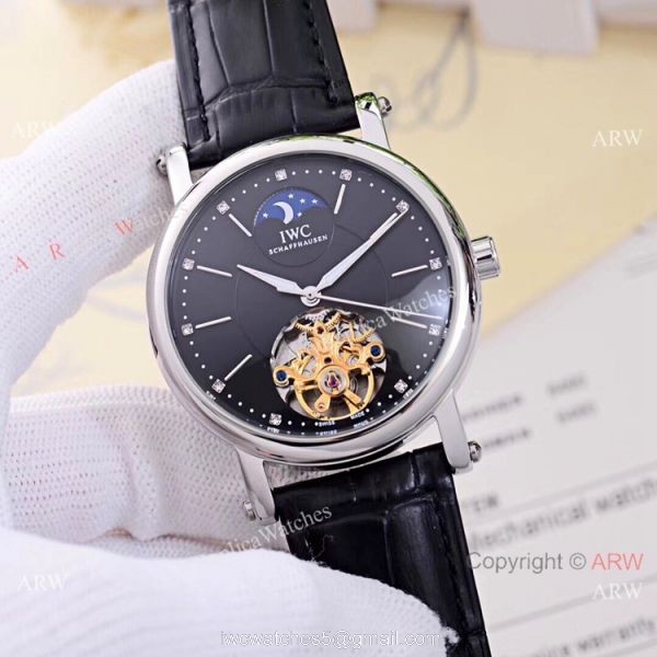 Copy IWC Schaffhausen Tourbillon Moon Face Watches 42mm Low Price 4