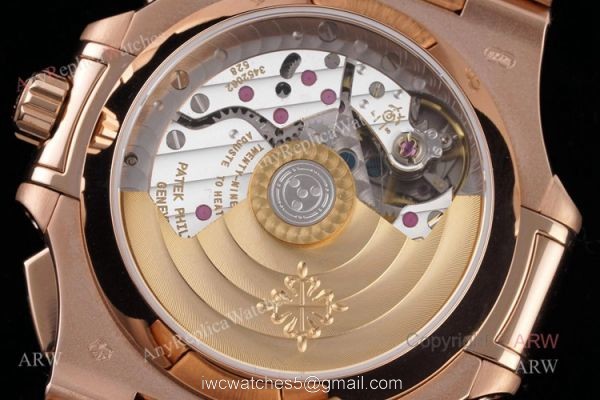 3K Factory Patek Philippe Nautilus Rose Gold 5980 Chronograph Swiss Replica Watches 4