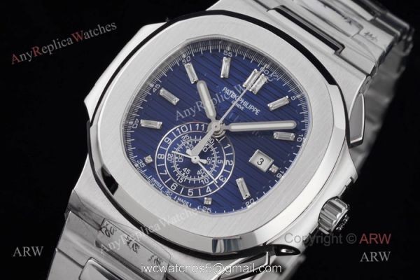 New Patek Philippe Nautilus Blue Dial Stainless Steel Case Swiss Luxury Replica Watch 4