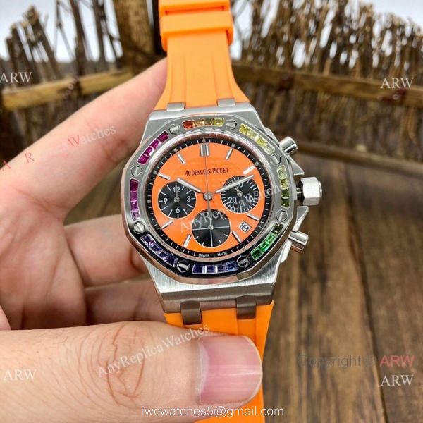 Women Audemars Piguet Royal Oak Offshore Watches Rainbow Bezel AP Watch 4
