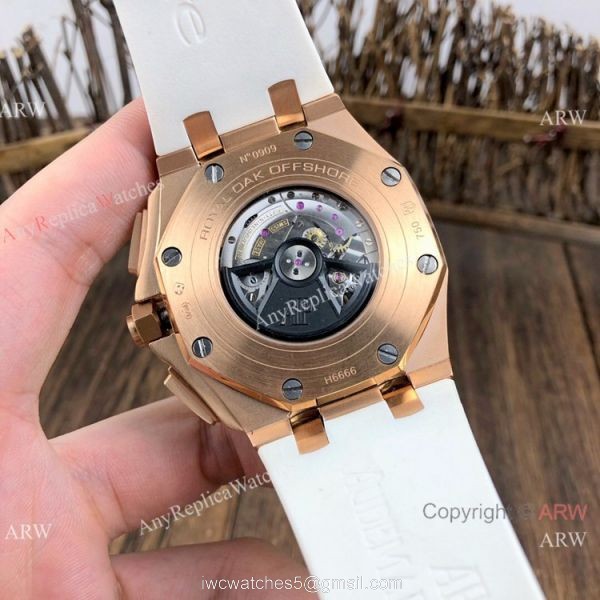 Copy Audemars Piguet Royal Oak Offshore Watch Rose Gold White Face 4