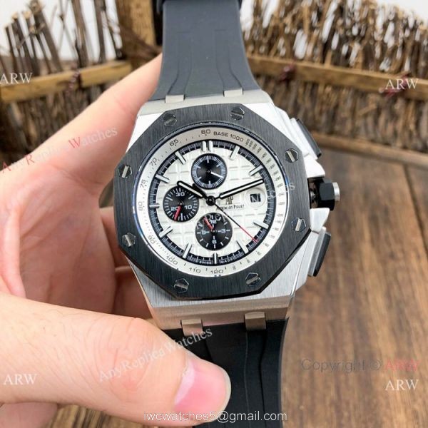 Copy Audemars Piguet Royal Oak Offshore Watches Gray Dial Rubber Strap 4
