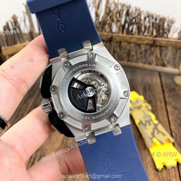 Best Replica Audemars Piguet Automatic Watch SS Blue Rubber Strap 4