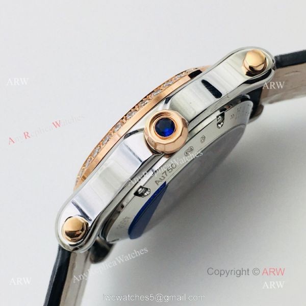 Swiss Replica Chopard Happy Sport 36mm Rose Gold Diamond Ladies Watch 4