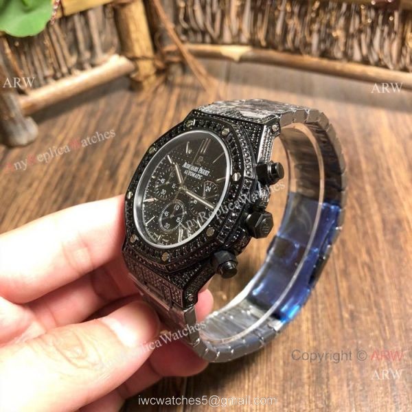 Knockoff Audemars Piguet Royal Oak Black Diamond Watches 42mm 4