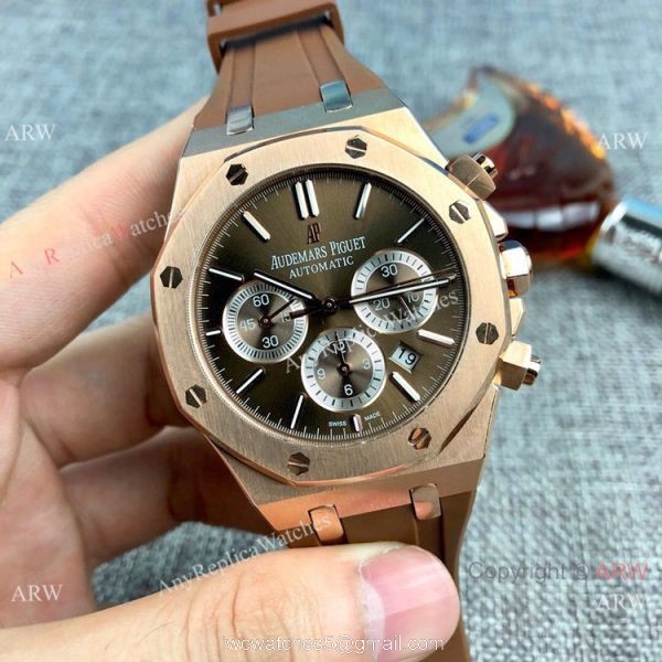 Replica Audemars Piguet Royal Oak Automatic Men Watches Rubber Strap 4