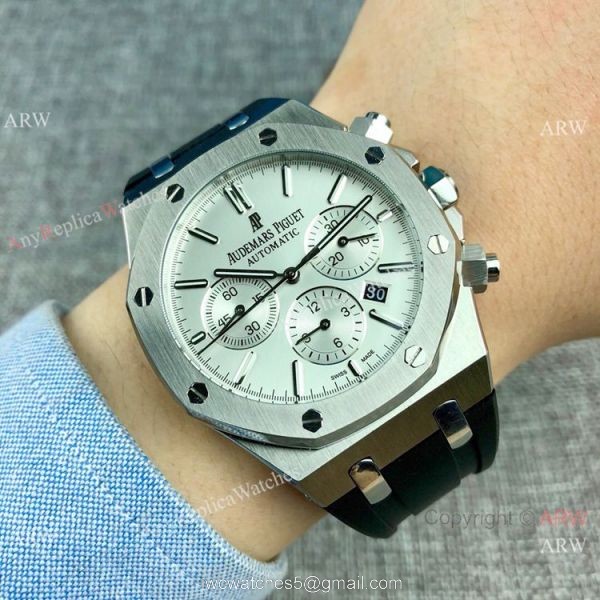 Replica Audemars Piguet Royal Oak Automatic Watches SS Rubber Strap 4