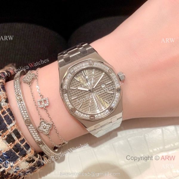 Copy Audemars Piguet Royal Oak Lady Watches SS Diamond Bezel 4