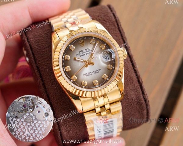 Swiss Quality Rolex Datejust Watches Two Tone Green Dial 4