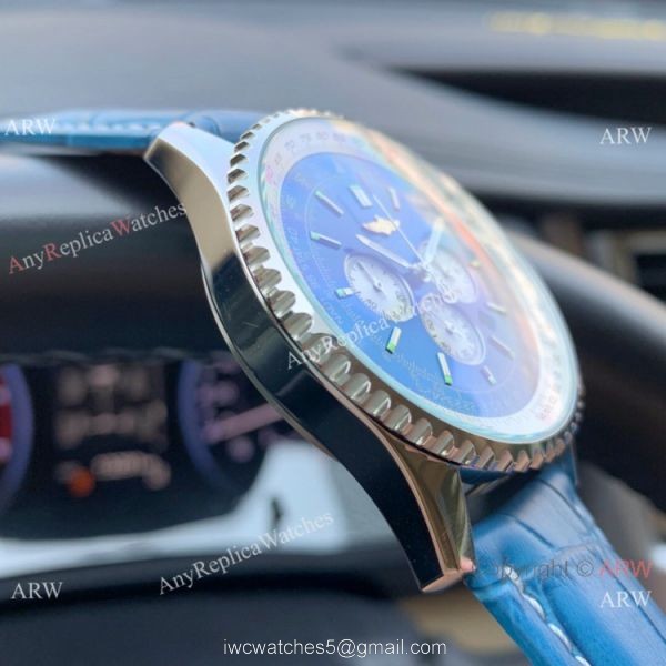 Best Replica Breitling Navitimer 01 Watch Blue Leather Strap 4