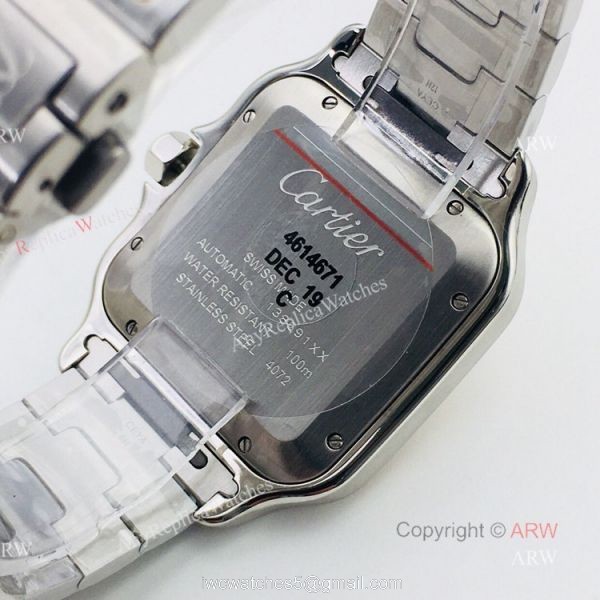 1:1 Copy Cartier Santos Silver Gold Best Replica Watches with SmartLink QuickSwitch Band 4