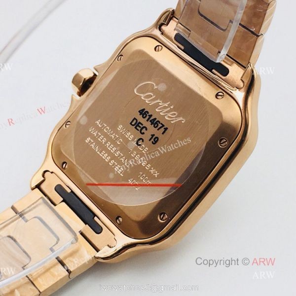1:1 Copy BV Factory Replica Cartier Santos Rose Gold Watches With SmartLink QuickSwitch Band 4