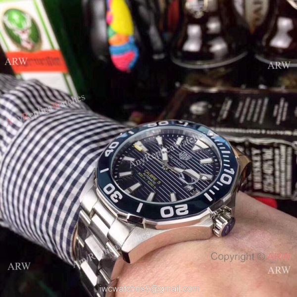 Copy Tag Heuer Aquaracer Calibre 5 Blue Ceramic Bezel Watches 4