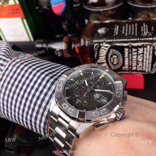 Tag Heuer Aquaracer Calibre 16 Chronograph Watches Ss Gray Face 4