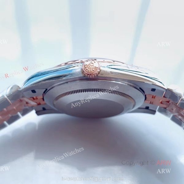 (Noob)Smooth Bezel Rolex Datejust Rose Gold Dial With Diamonds Jubilee Bracelet Swiss 3235 Watch 4