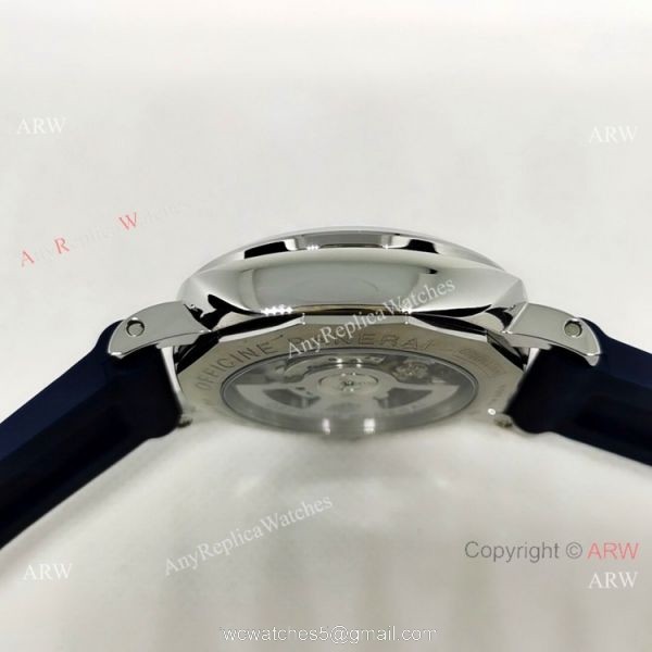 New arrival Panerai Luminor GMT PAM 01033 Blue Rubber Strap Watch 4