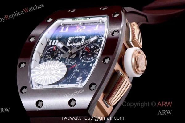 KV Factory Best Replica Richard Mille RM011 Brown Ceramic Flyback Chronograph Watch For Men 4