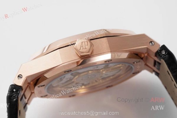 BF Factory Audemars Piguet Royal Oak 41mm Rose Gold Leather Strap Watch AAA Replica 4