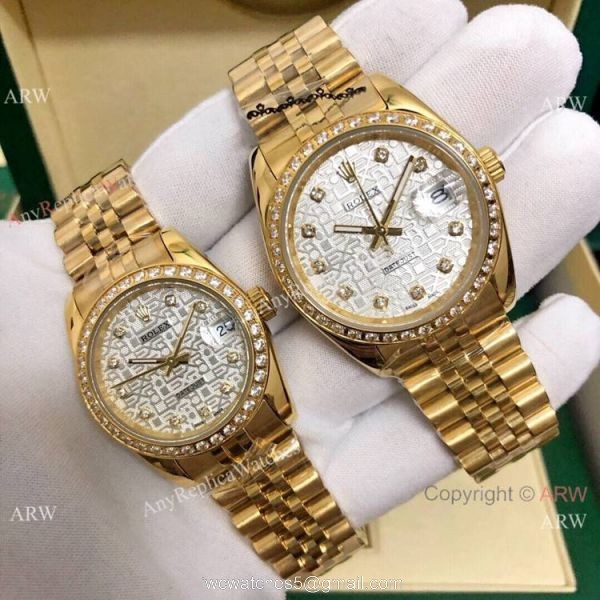 Fake Rolex Datejust Jubilee Band Yellow Gold Watch 36mm and 31mm 4