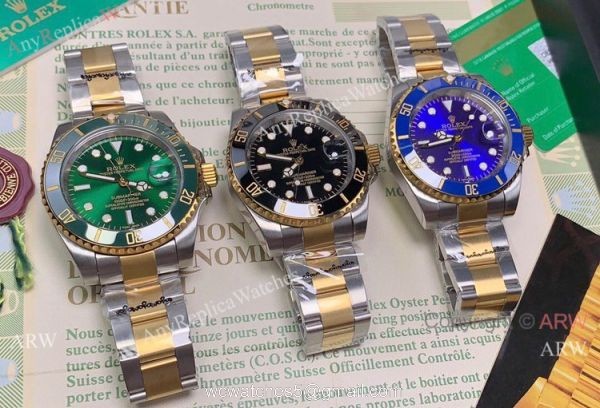 Rolex Submariner Two Tone Green Dial Watch Wholesale 4