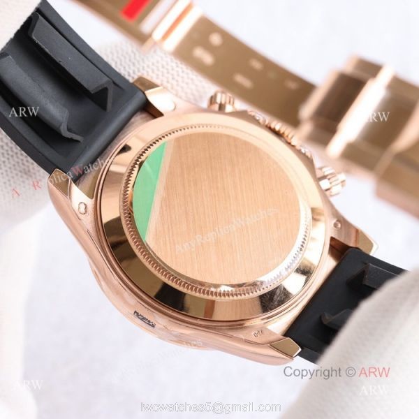 New Rolex Daytona Rainbow Rose Gold Diamond Watches With Oysterflex Strap Top Replica 4