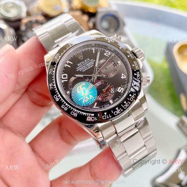 New Style Rolex Daytona Black Dial Watch 40mm Replica 4