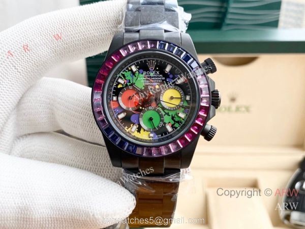 Replica Rolex Daytona Graffiti Dial Men Watches Orange Subdials 4