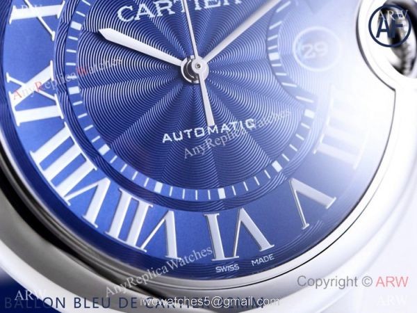 AF Swiss Grade Copy Cartier Ballon Bleu Watch 42mm Blue Dial 4