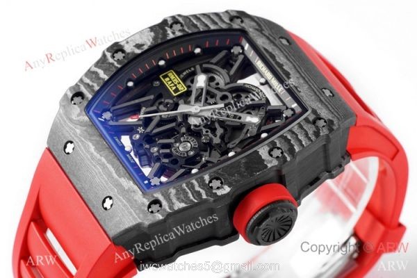 Swiss 1:1 Replica Richard Mille Rafael Nadal RM35-02 Watch Red Rubber Strap 4