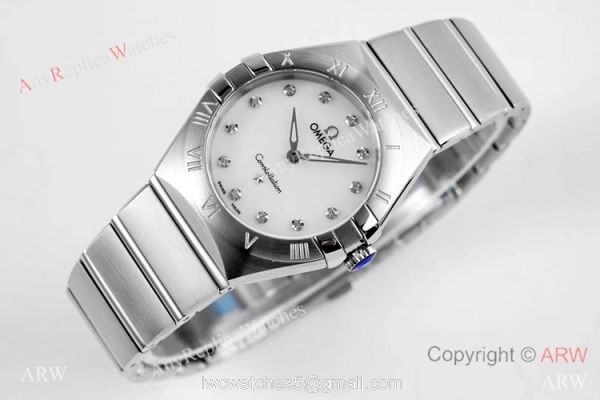 NEW Swiss Copy Omega Constellation Silver Steel Watch 28mm Women 4