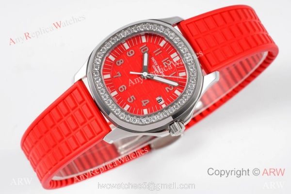 PPF Swiss Copy Patek Philippe Aquanaut Luce Quartz Watch Red Dial 4