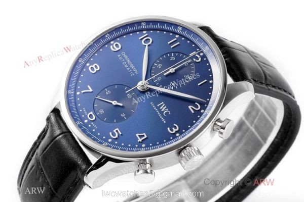 New! Swiss Replica IWC Schaffhausen Portugieser Chronograph Watch Blue Dial 4