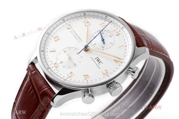 New! Swiss Copy IWC Schaffhausen Portugieser Watch White Chronograph Dial 4