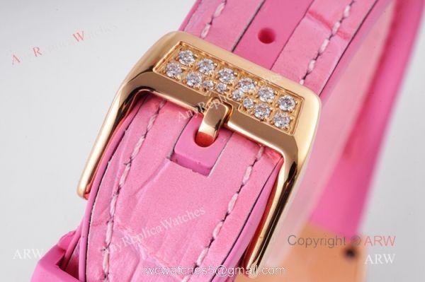 New Franck Muller Vanguard 32 Replica Ladies Watch With Pink Leather Strap 4