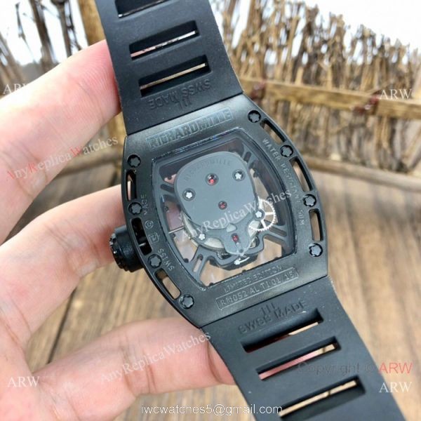 Luxury Replica Richard Mille Skull RM52-01 Watch Black Diamond 4