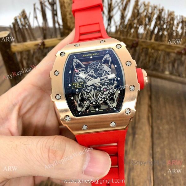 Best Quality Richard Mille rm 35-02 Rafael Nadal Copy Watches Rose Gold 4