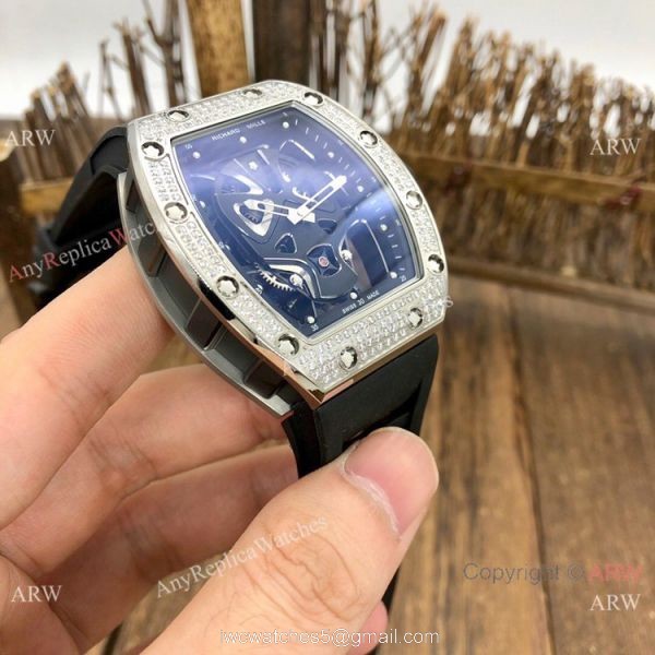 NEW! AAA Quality Richard Mille RM52-06 Tourbillon Mask Watches Silver Skull 4