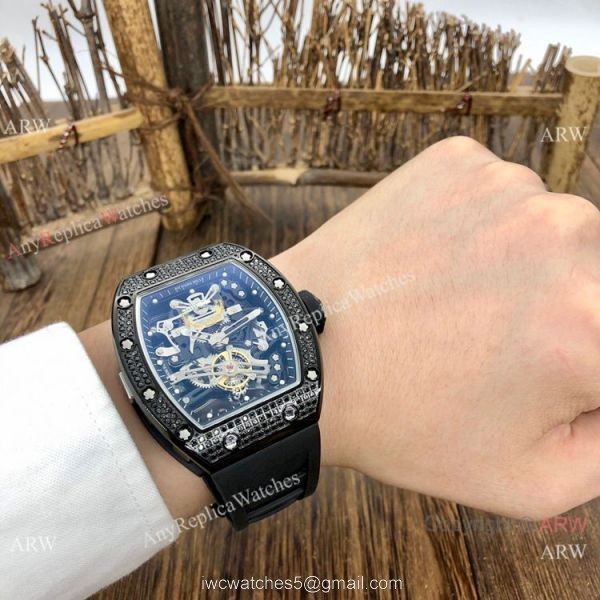AAA Copy Richard Mille Bubba Watson RM38-01 Watch All Black Diamond 4