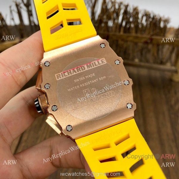 Japan Grade Richard Mille Rose Gold Chronograph Watch 50mm 4