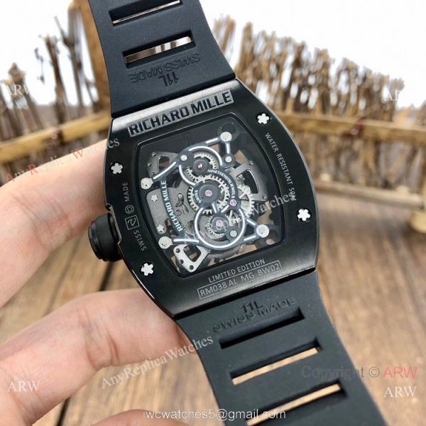 Best Replica Richard Mille RM038 Men Watches Black Steel 4