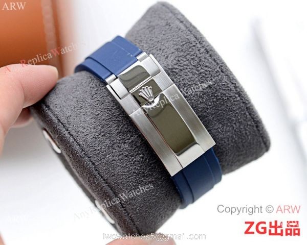 Best Quality Rolex Submariner Blue Rubber Strap Blue Dial Watch 4